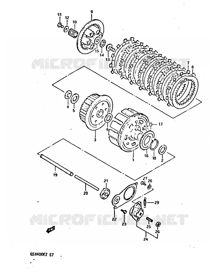 EMBRAYAGE Suzuki MOTO 400 GSX 1982  GSX400EZ