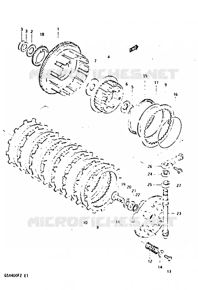 EMBRAYAGE Suzuki MOTO 400 GSX 1982  GSX400FZ(X/Z)