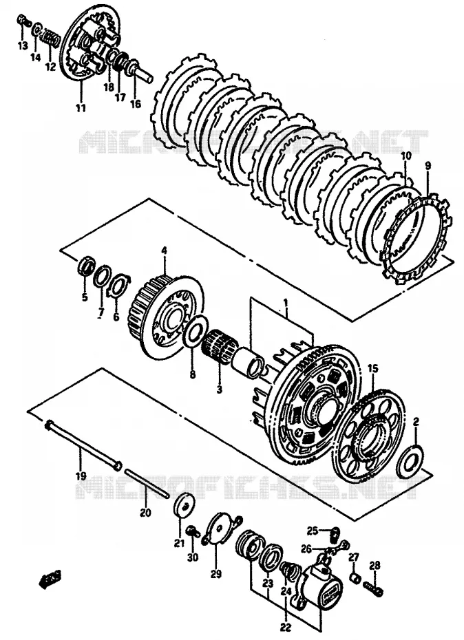 EMBRAYAGE Suzuki MOTO 750 GSX-R 1986  GSX-R750XG(F/G/H)