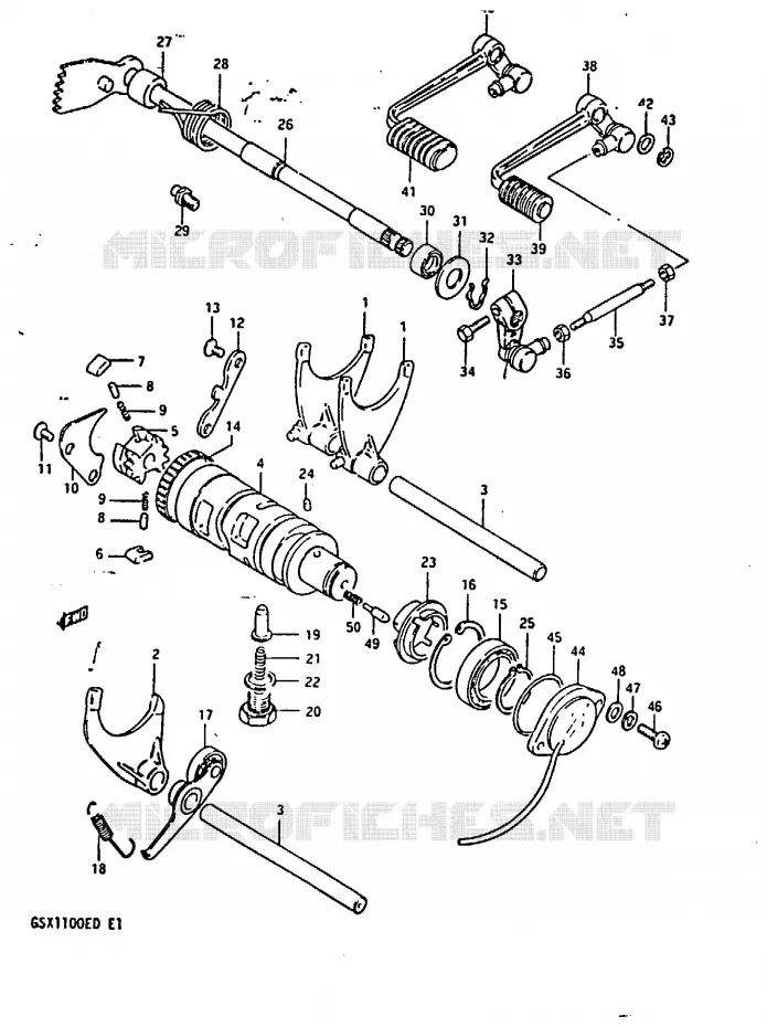 ENSEMBLE DE SELECTION DE VITESSES Suzuki MOTO 1100 GSX 1982  GSX1100Z(Z/D)