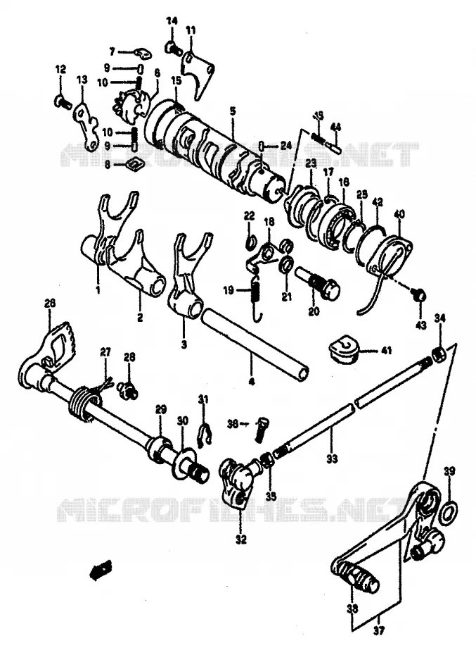 ENSEMBLE DE SELECTION DE VITESSES Suzuki MOTO 1100 GSX-R 1992  GSX-R1100 N (M/N)