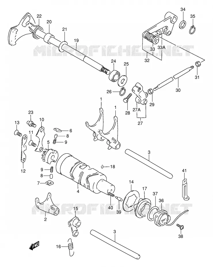 ENSEMBLE DE SELECTION DE VITESSES Suzuki MOTO 250 GSX 1992  GSX250FN(E24)