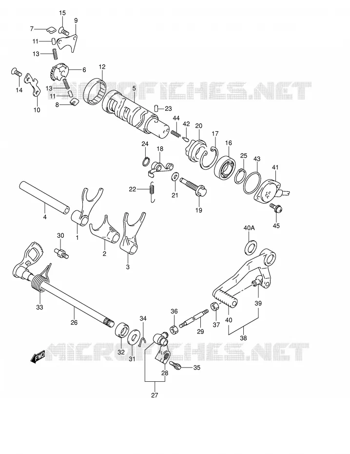 ENSEMBLE DE SELECTION DE VITESSES Suzuki MOTO 600 BANDIT 2002  GSF600UK2(E2)