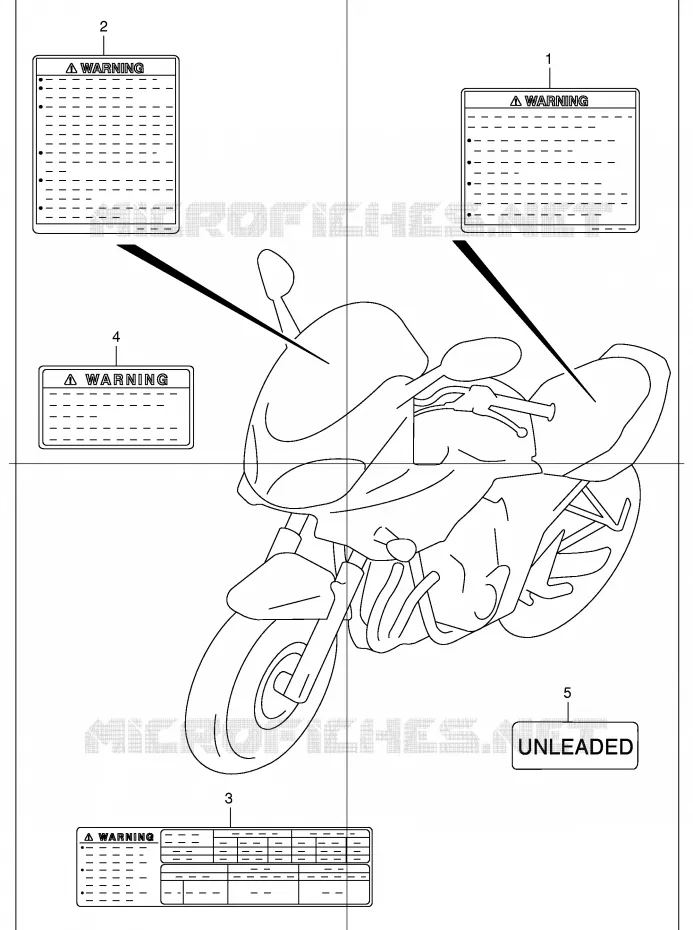 ETIQUETTE (MODELE K1) Suzuki MOTO 1200 BANDIT 2002  GSF1200SK2(E2)