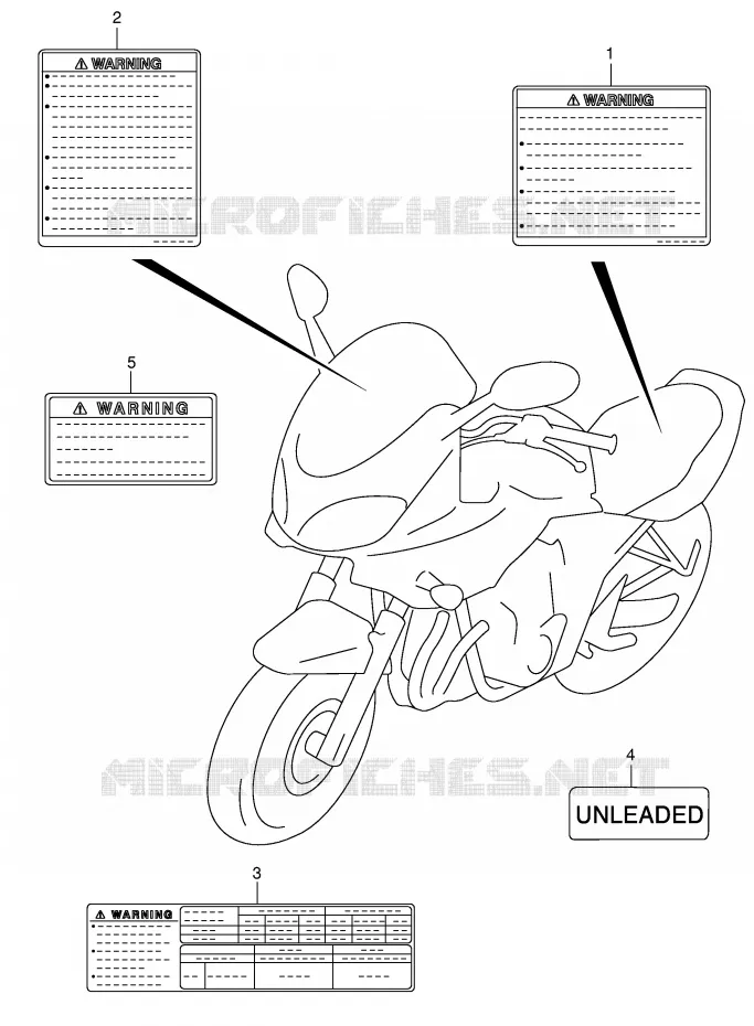 ETIQUETTE (MODELE K3/K4) Suzuki MOTO 600 BANDIT 2000  GSF600SY(E2)