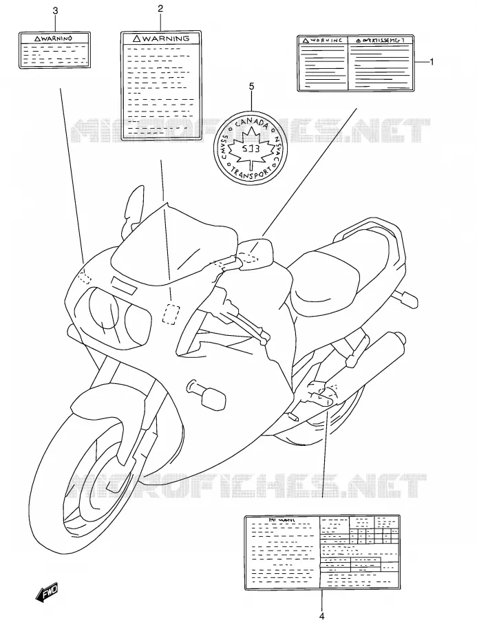 ETIQUETTE Suzuki MOTO 1100 GSX-R 1993  GSX-R1100WP(E28)