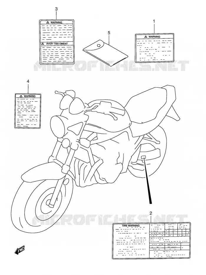 ETIQUETTE Suzuki MOTO 1200 BANDIT 1999  GSF1200SX(E28)