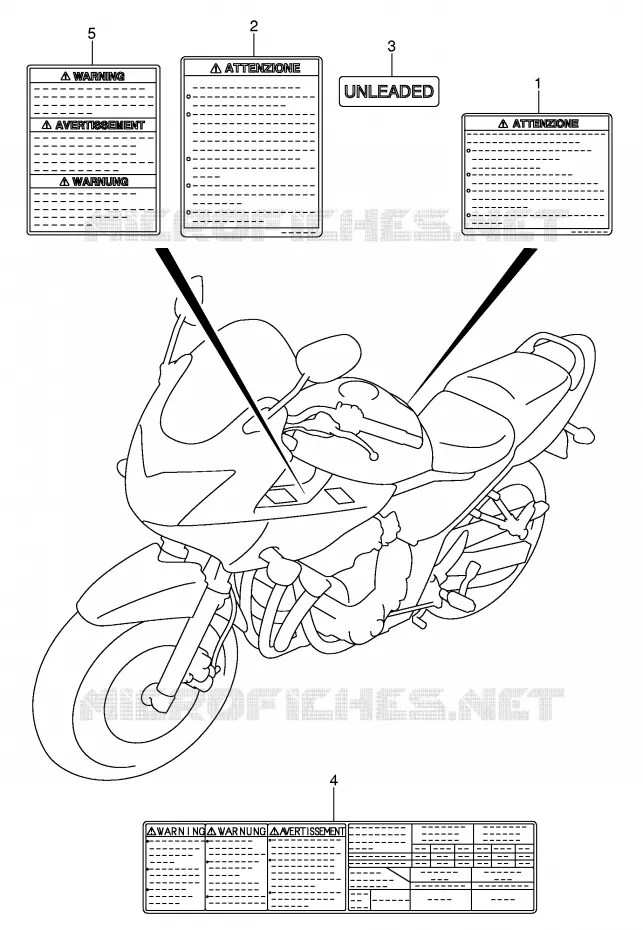 ETIQUETTE Suzuki MOTO 650 BANDIT 2006  GSF650UK6(E2)