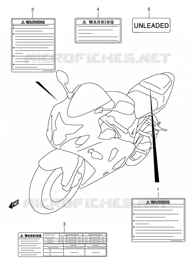 ETIQUETTE Suzuki MOTO 750 GSX-R 2005  GSX-R750U2K5(E2)