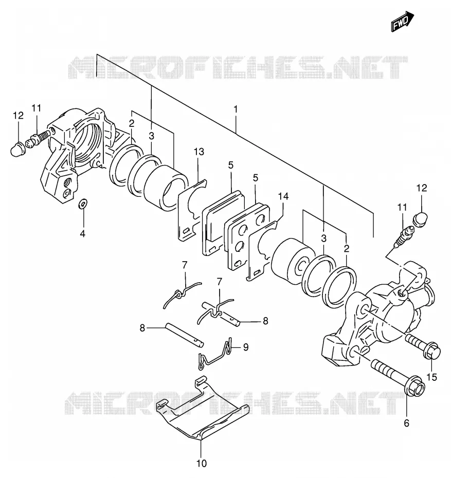 ETRIER DE FREIN ARRIERE (MODELE P/R) Suzuki MOTO 1100 GSX-R 1998  GSX-R1100WW(E2)