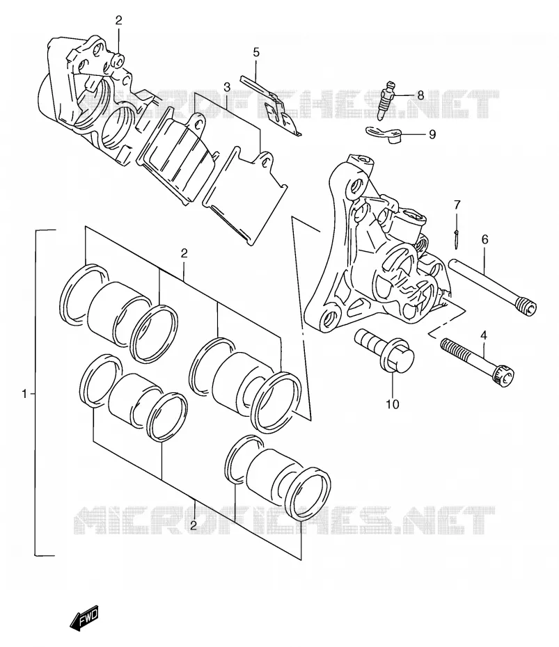 ETRIER DE FREIN AVANT (GSF1200SAV/SAW/SAX/SAY) Suzuki MOTO 1200 BANDIT 1999  GSF1200SX(E2)
