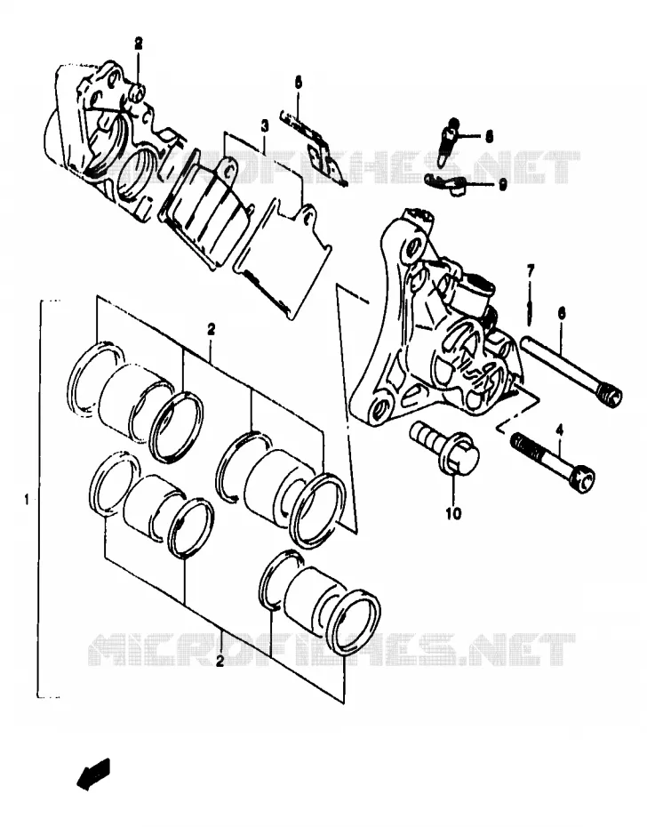 ETRIER DE FREIN AVANT (GSF1200SAV/SAW/SAX/SAY) Suzuki MOTO 1200 BANDIT 2000  GSF1200Y(T/V/W/X/Y)