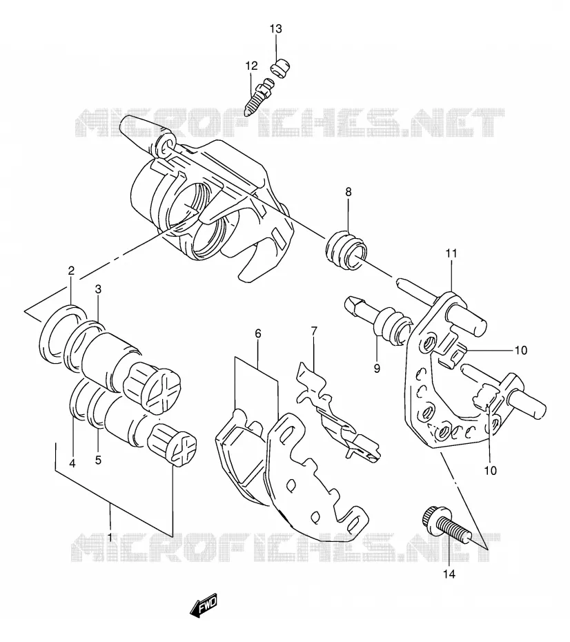 ETRIER DE FREIN AVANT (MODELE M) Suzuki MOTO 250 GSX 1991  GSX250FM(E24)