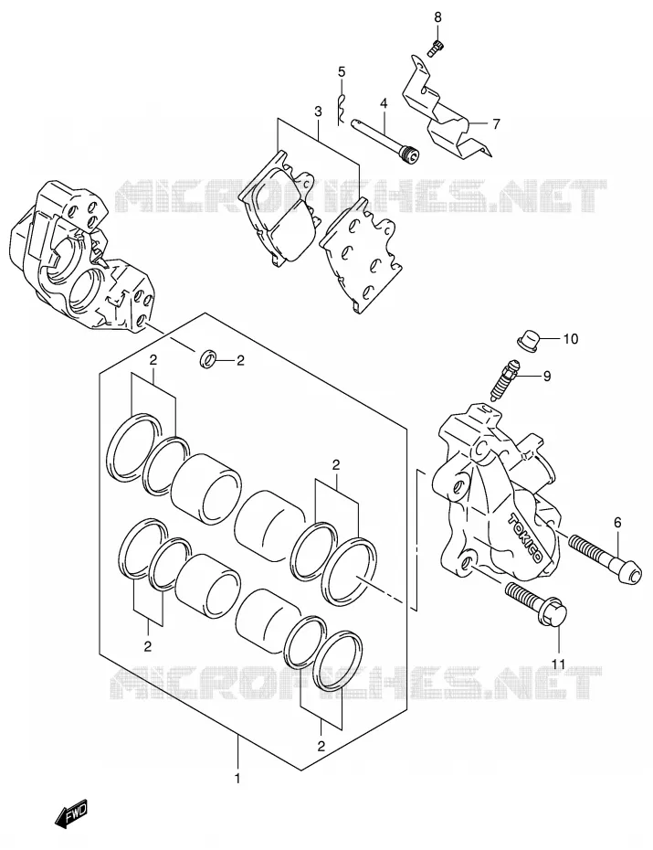 ETRIER DE FREIN AVANT Suzuki MOTO 600 GSX-R 2001  GSX-R600U2K1(E2)