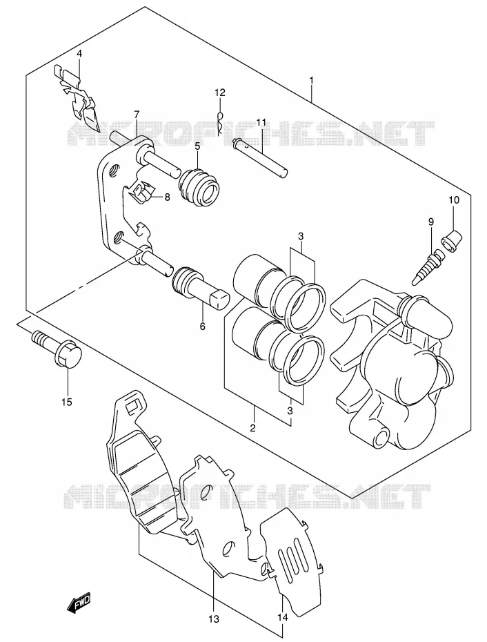 ETRIER DE FREIN AVANT Suzuki MOTO 650 BANDIT 2005  GSF650SAK5(E2)