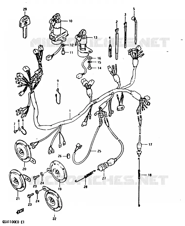 FAISCEAU ELECTRIQUE Suzuki MOTO 1100 GSX-E 1982  GSX1100EZ(Z/D)