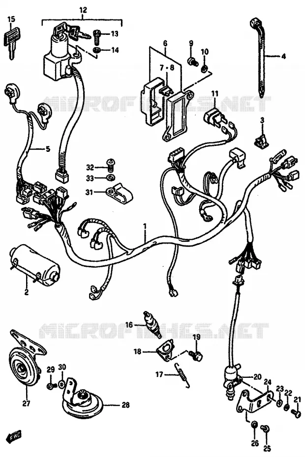 FAISCEAU ELECTRIQUE Suzuki MOTO 750 GSX-R 1986  GSX-750G(F/G/H) E34