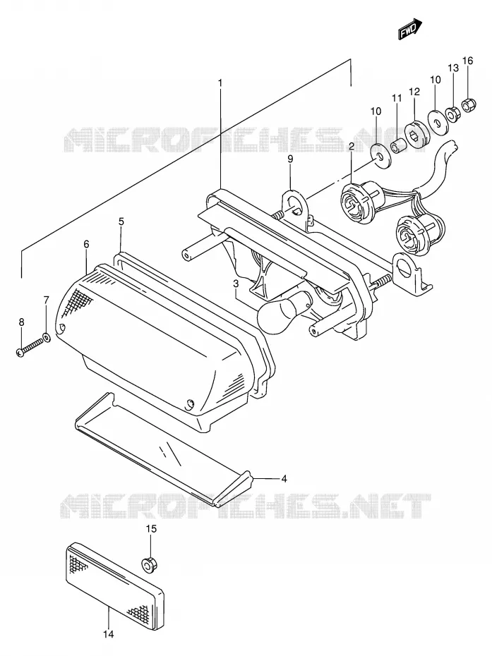 FEU ARRIERE (MODELE M) Suzuki MOTO 250 GSX 1996  GSX250FT(E24)