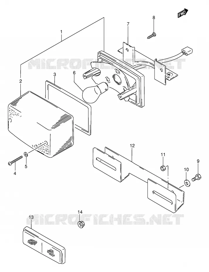 FEU ARRIERE (MODELE N/P/R/T/V) Suzuki MOTO 250 GSX 1994  GSX250FR(E24)