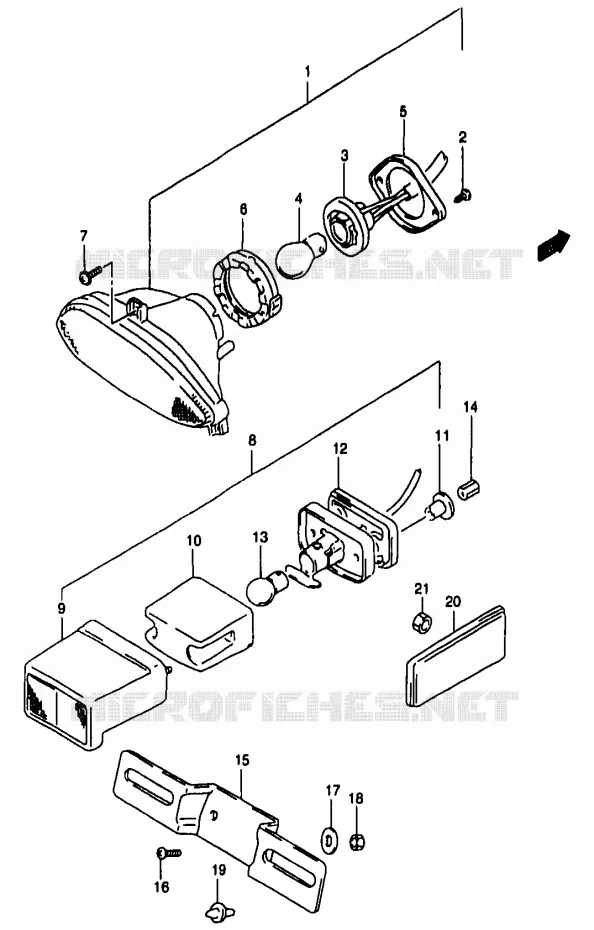 FEU ARRIERE Suzuki MOTO 1200 BANDIT 2000  GSF1200SAY(T/V/W/X/Y)