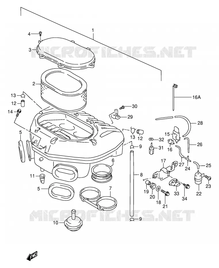 FILTRE A AIR (MODELE W/X) Suzuki MOTO 750 GSX-R 1996  GSX-R750T(E2)