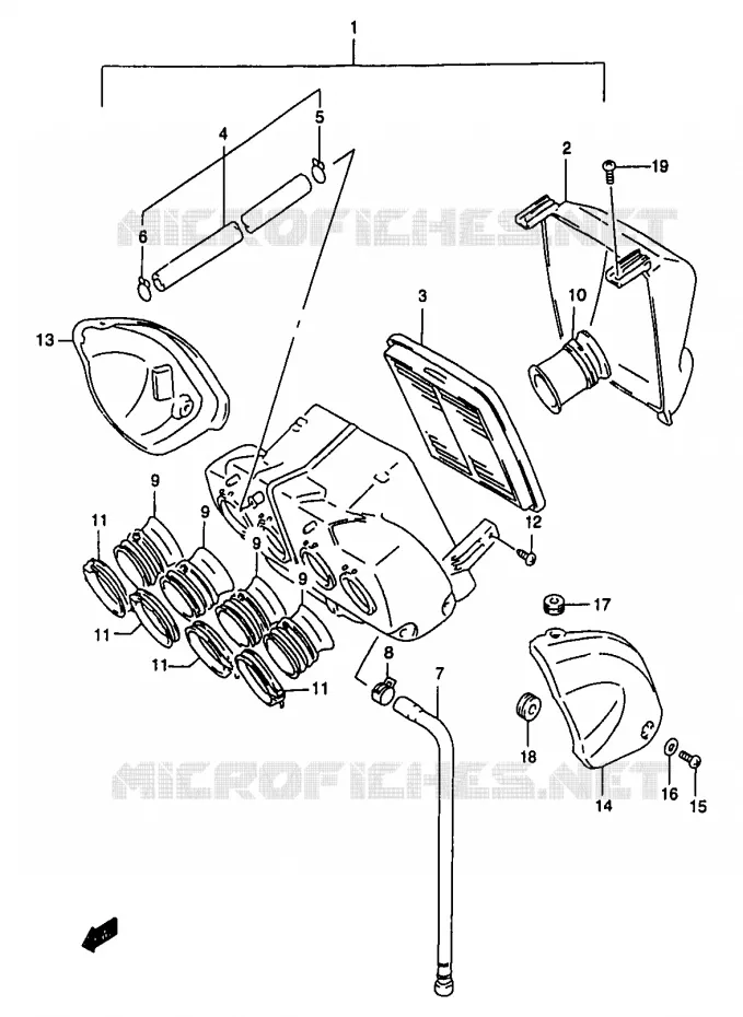 FILTRE A AIR Suzuki MOTO 1200 BANDIT 1996  GSF1200T/GSF1200ST