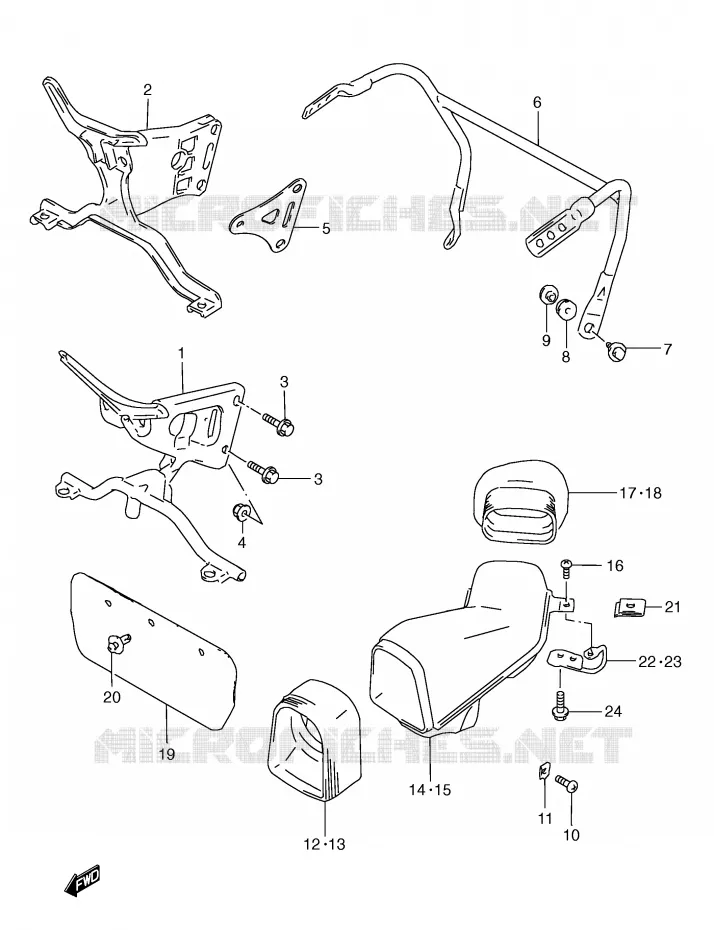 FLANCS DE CARENAGES Suzuki MOTO 600 GSX-R 1998  GSX-R600W(E2)