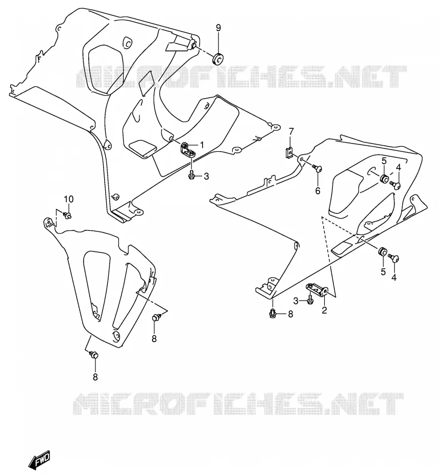 FLANCS DE CARENAGES Suzuki MOTO 600 GSX-R 2004  GSX-R600U2K4(E2)