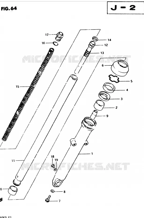 FOURCHE AVANT GAUCHE Suzuki MOTO 250 GSX 1983  GSX250ED(Z/D)