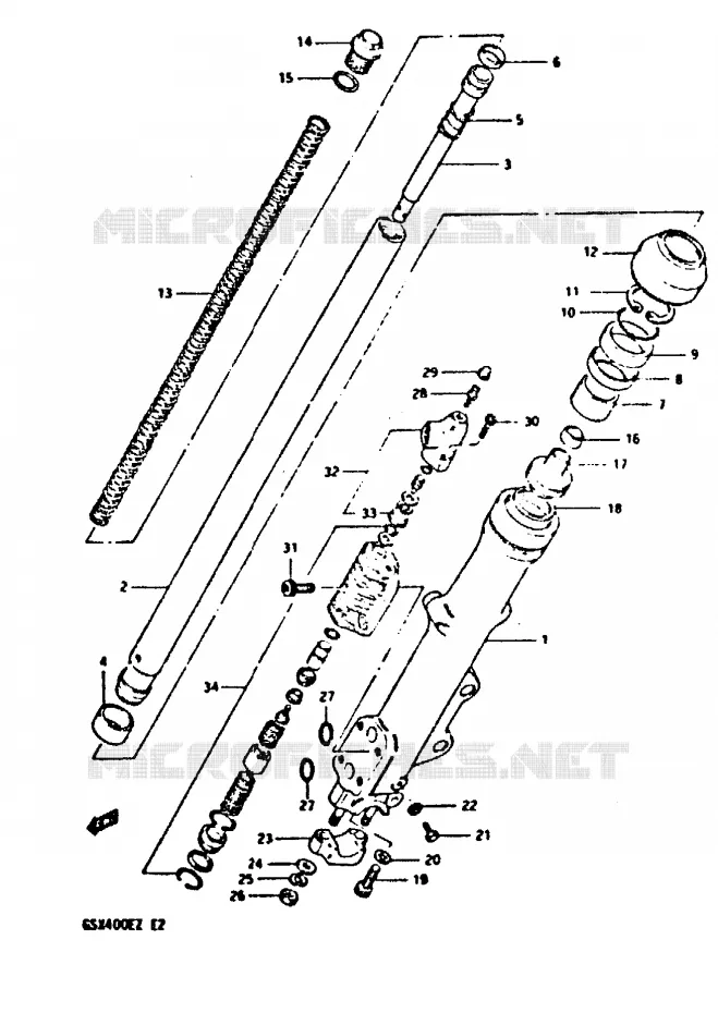 FOURCHE AVANT GAUCHE Suzuki MOTO 400 GSX 1982  GSX400SZ