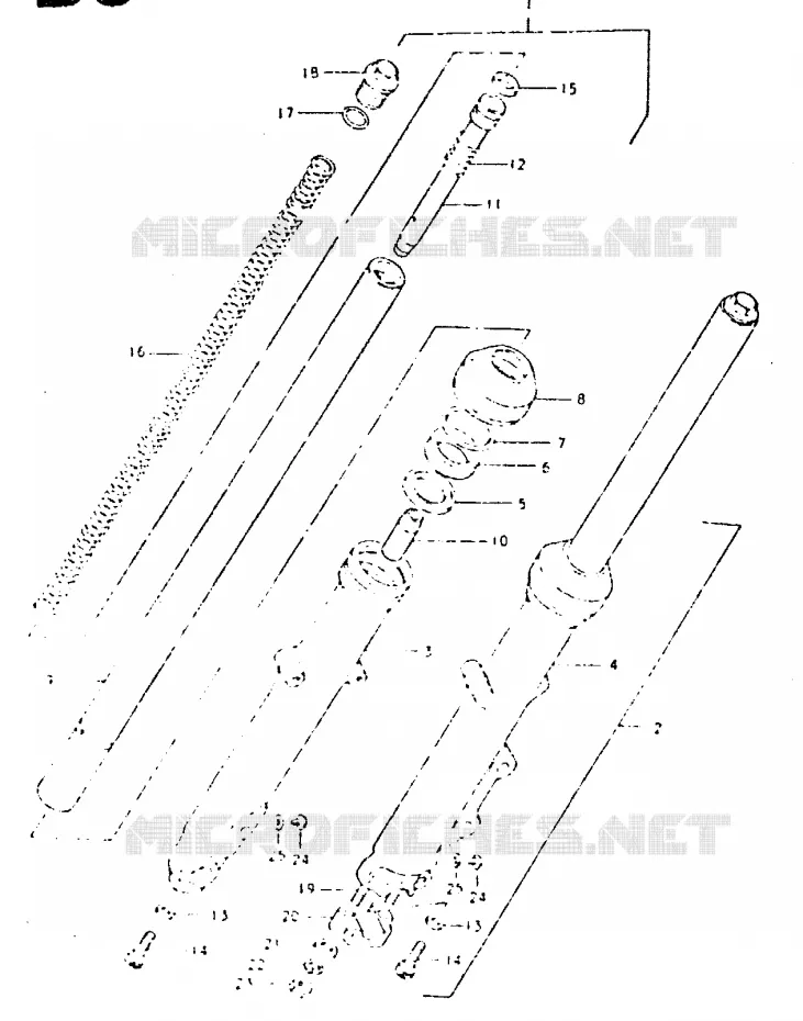 FOURCHE AVANT Suzuki MOTO 400 GSX 1980  GSX400LX(T/X)