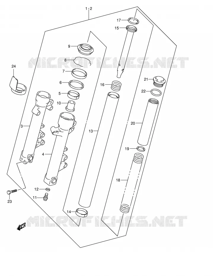 FOURCHE (MODELE K3/K4) Suzuki MOTO 600 BANDIT 2002  GSF600SUK2(E2)