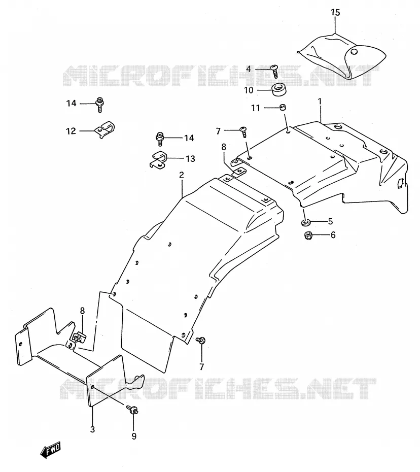 GARDE BOUE ARRIERE (MODELE N/P) Suzuki MOTO 750 GSX-R 1993  GSX-R750WP(E28)