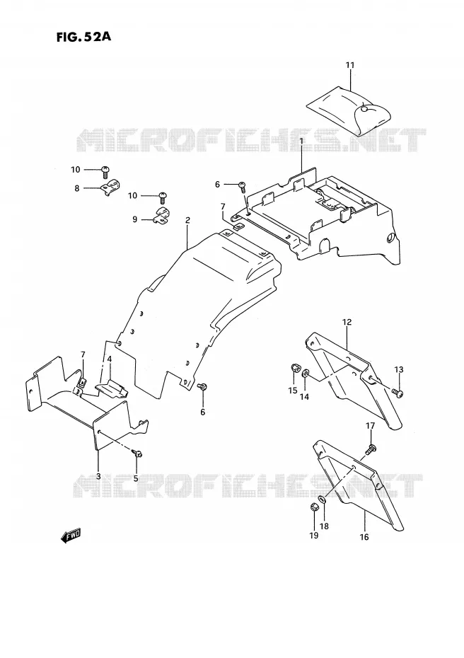GARDE BOUE ARRIERE (MODELE R/S) Suzuki MOTO 750 GSX-R 1994  GSX-R750WR(E2)