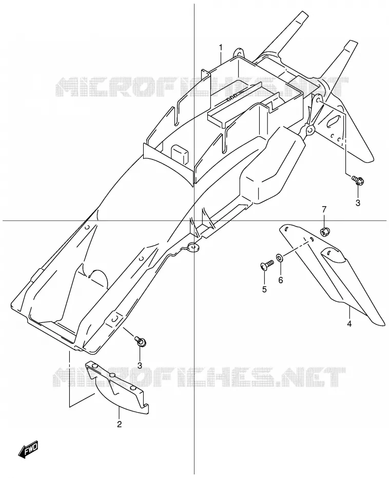 GARDE BOUE ARRIERE Suzuki MOTO 600 BANDIT 2000  GSF600SY(E2)