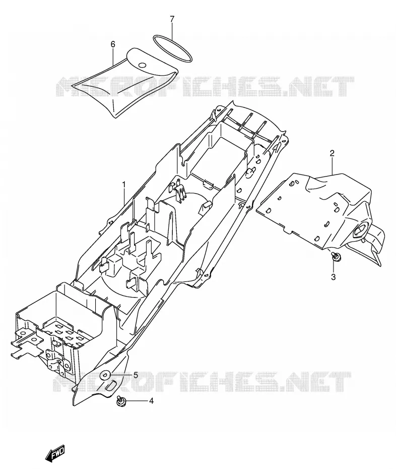 GARDE BOUE ARRIERE Suzuki MOTO 600 GSX-R 2005  GSX-R600U3XK5(E2)