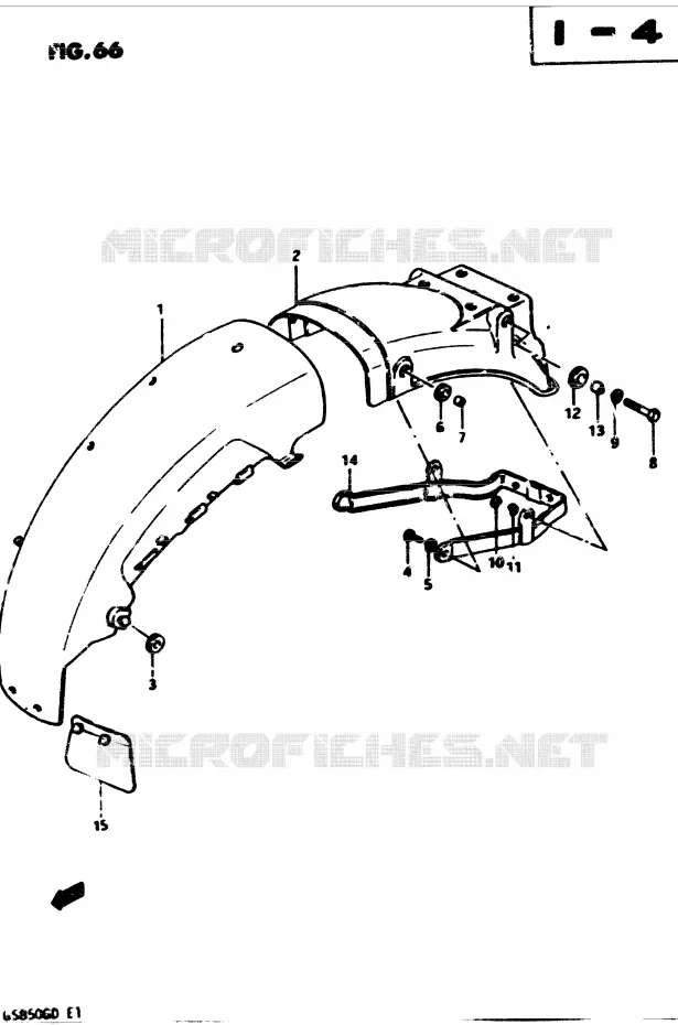 GARDE BOUE ARRIERE Suzuki MOTO 850 GS 1983  GS850GD(E1)