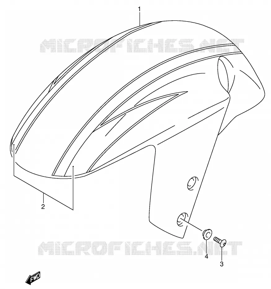 GARDE BOUE AVANT (GSX-R600ZK3) Suzuki MOTO 600 GSX-R 2003  GSX-R600K3(E2)