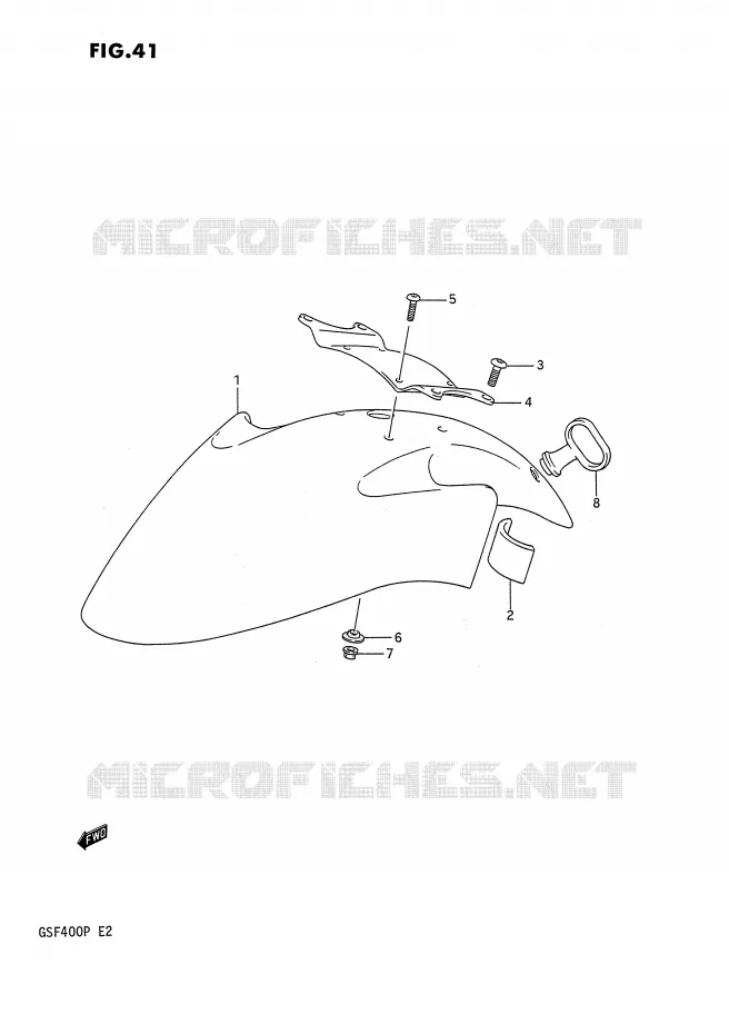 GARDE BOUE AVANT Suzuki MOTO 400 BANDIT 1993  GSF400P(E2)