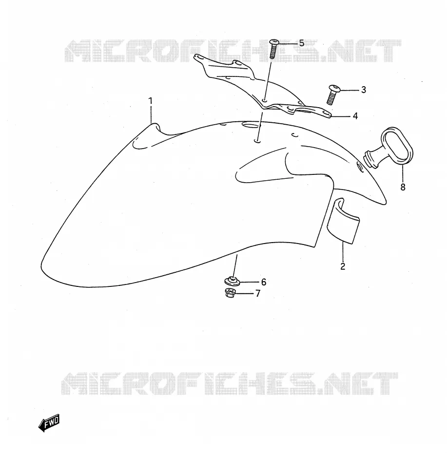 GARDE BOUE AVANT Suzuki MOTO 400 BANDIT-N 1993  GSF400P(E28)