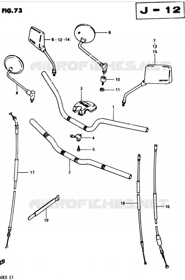 GUIDON (MODELE D) Suzuki MOTO 250 GSX 1983  GSX250ESD(Z/D)