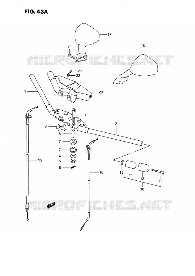 GUIDON (MODELE L/M/N/P/R) Suzuki MOTO 1100 GSX-F 1988  GSX1100FJ(E2)