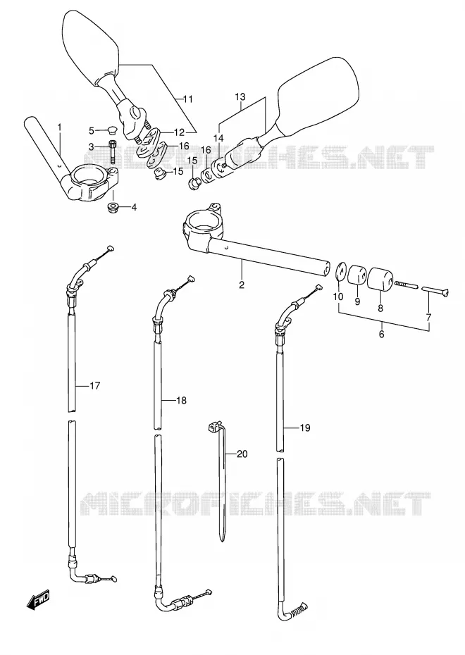 GUIDON (MODELE P/R) Suzuki MOTO 1100 GSX-R 1995  GSX-R1100WSKS(E28)