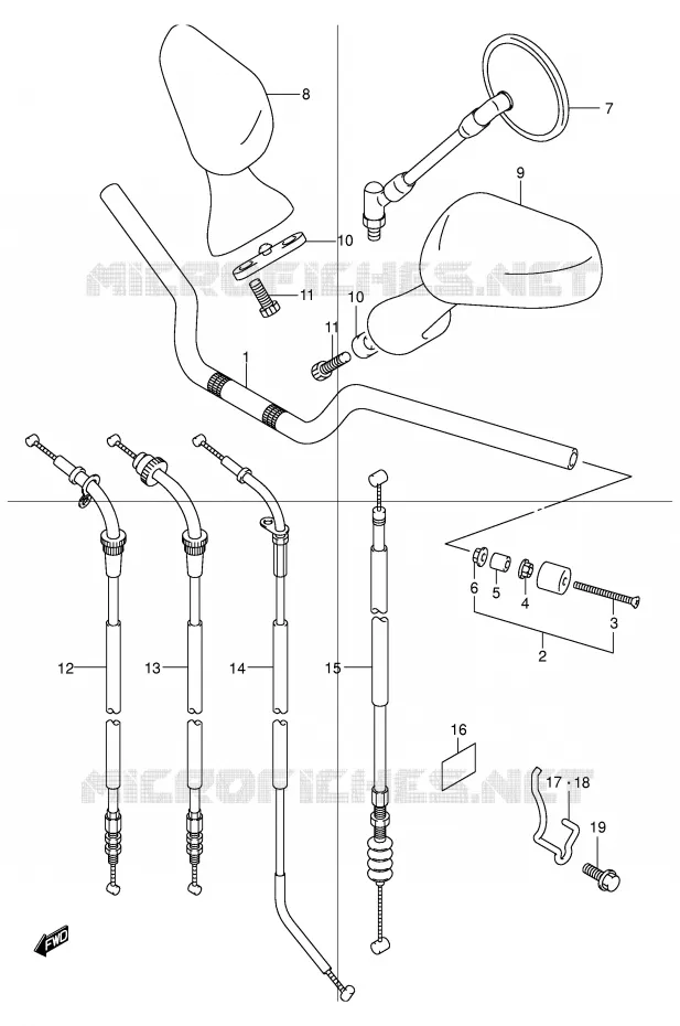 GUIDON (MODELE Y/K1) Suzuki MOTO 600 BANDIT 2004  GSF600SK4(E2)