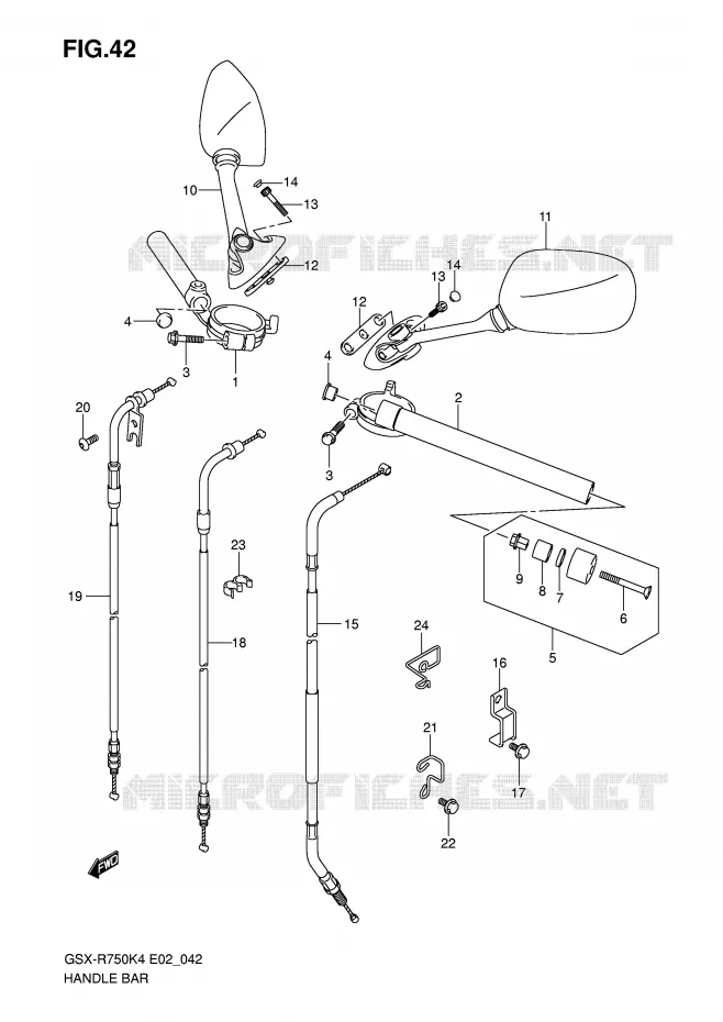 GUIDON Suzuki MOTO 750 GSX-R 2005  GSX-R750XK5(E2)