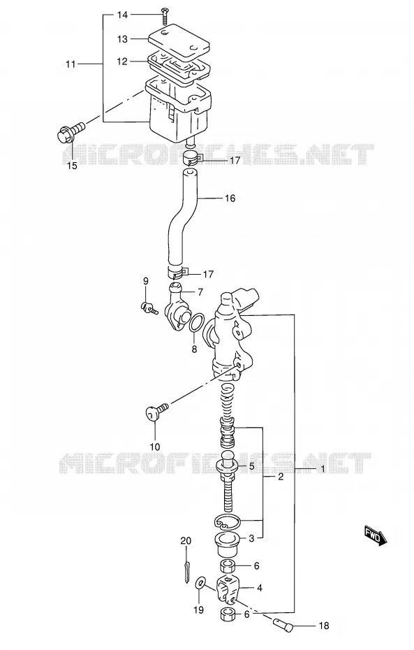 MAITRE CYLINDRE ARRIERE (GSF1200SAV) Suzuki MOTO 1200 BANDIT 1997  GSF1200SAV(E28)
