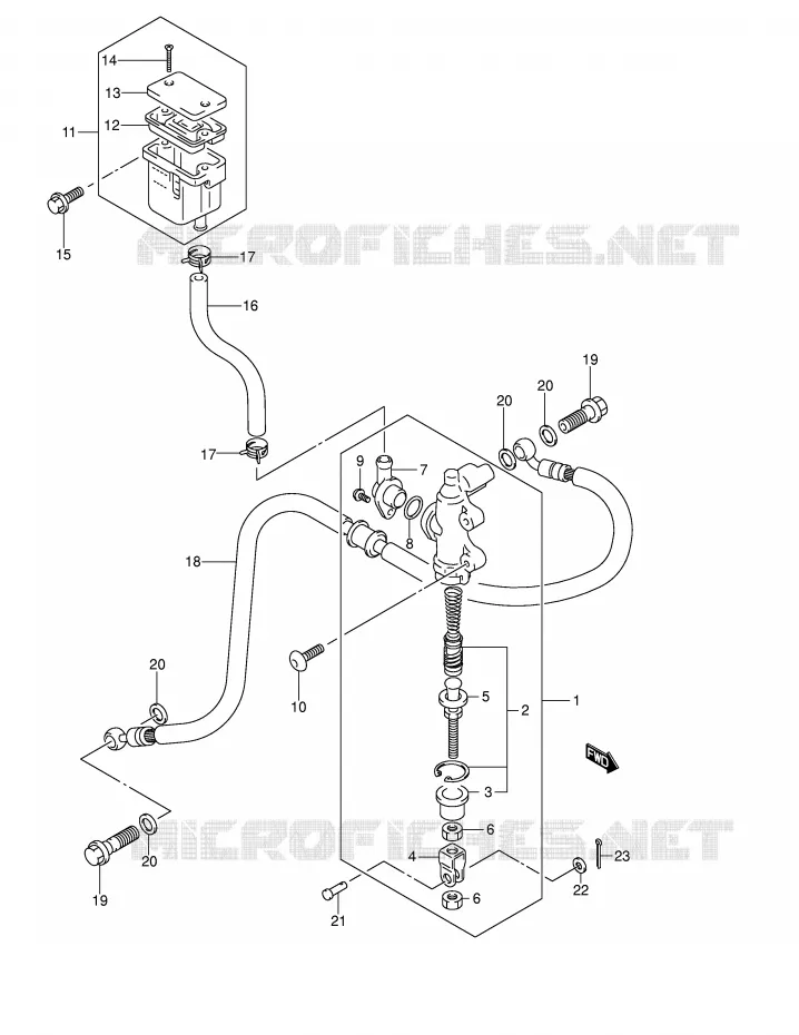 MAITRE CYLINDRE ARRIERE Suzuki MOTO 1200 BANDIT 2003  GSF1200K3(E2)