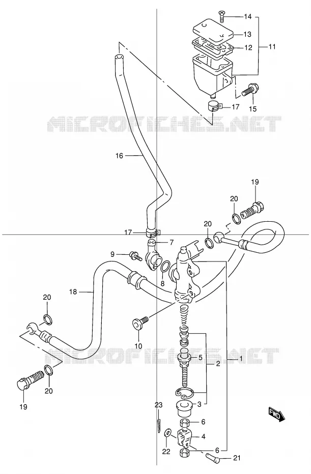 MAITRE CYLINDRE ARRIERE Suzuki MOTO 1200 GSX 2000  GSX1200Y(E4)