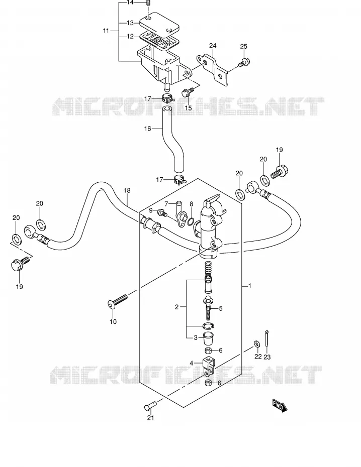 MAITRE CYLINDRE ARRIERE Suzuki MOTO 1300 HAYABUSA 2005  GSX1300RU1K5(E2)