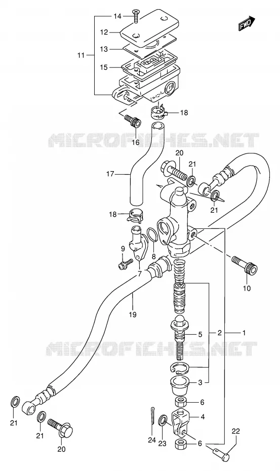 MAITRE CYLINDRE ARRIERE Suzuki MOTO 250 BANDIT 2000  GSF250VY(E24)